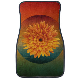 sunflower vintage floral car floor mat