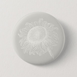 Sunflower Vintage Flower Art CUSTOM COLOR Button