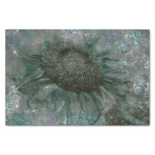 Sunflower Vintage Green Grunge Texture Decoupage Tissue Paper