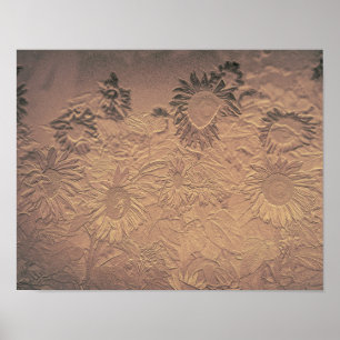 Sunflower Vintage Sepia Floral Chic Antique Poster