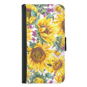 Sunflower Vintage: Summer Yellow Bloom. Samsung Galaxy S5 Wallet Case