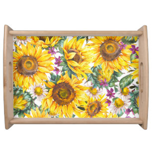 Sunflower Vintage: Summer Yellow Bloom. Serving Tray