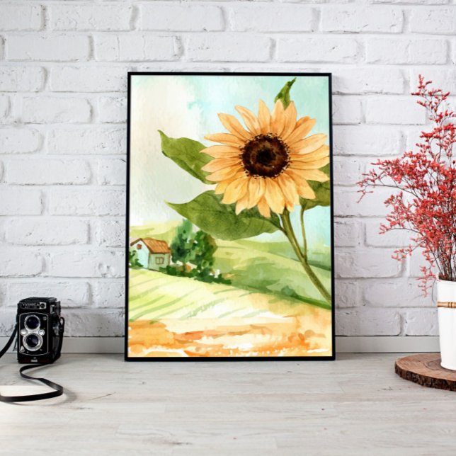 Sunflower Wall Art Canvas (living room décor, above bed wall art, modern home décor, nursery wall art, large wall décor, canvas)