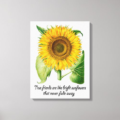 Sunflower Wall Art Canvas Print Flower Friend Gift