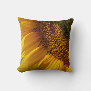 Sunflower Wall Art - Modern Yellow Floral Design Throw Pillow