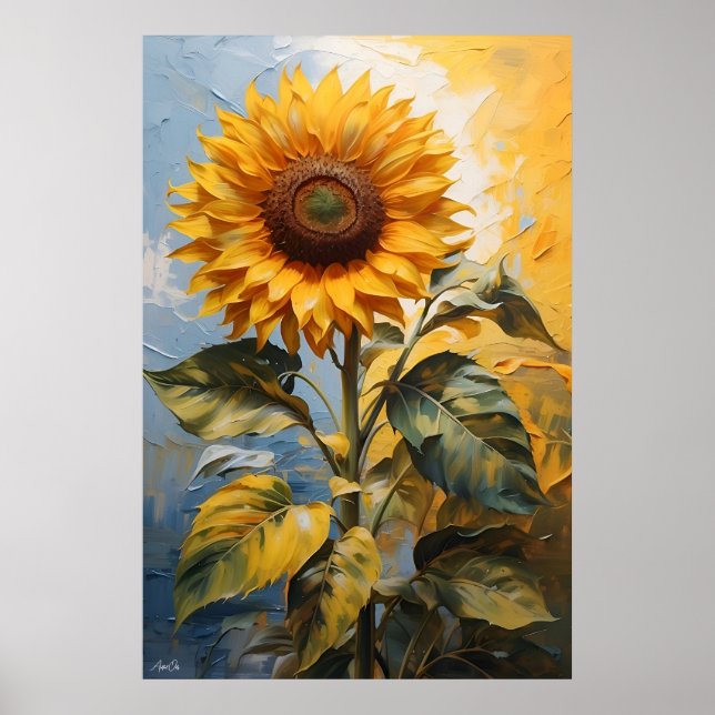 Sunflower | Wall Art Poster | Oil Painting  (Front)