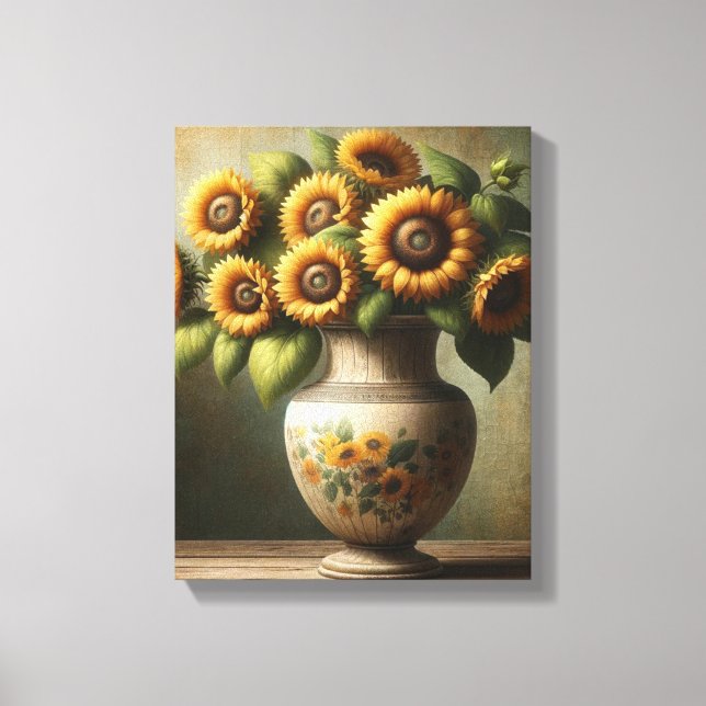 Sunflower wall art - wrapped canvas (Front)