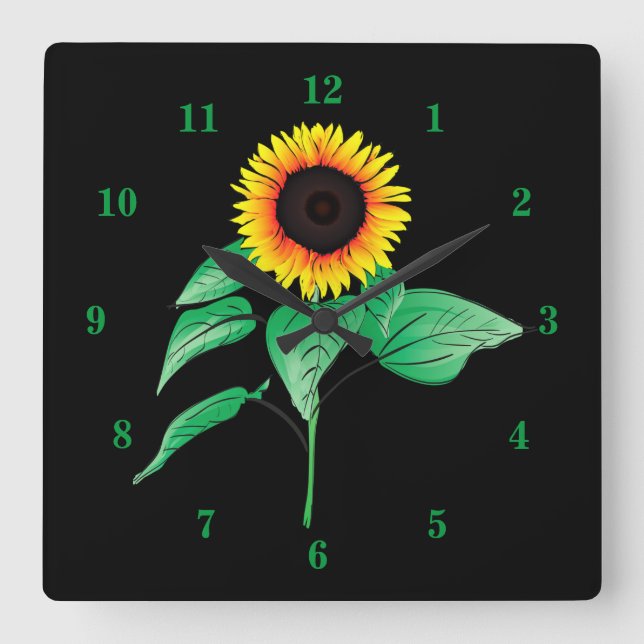 Sunflower Wall Clock - Choose Colors (Front)