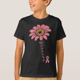 Sunflower Warrior Pink Ribbon Breast Cancer Awaren T-Shirt