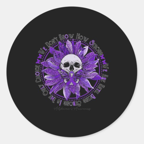 Sunflower Warrior Purple Ribbon Alzheimerheimer Aw Classic Round Sticker