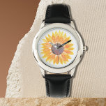 Sunflower Watch<br><div class="desc">This botanical watch is decorated with a yellow watercolor sunflower.
Original Watercolor © Michele Davies.</div>