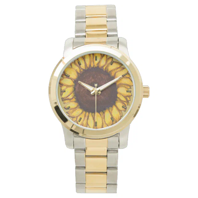 Sunflower Watch Classic Sunflower Wrist Watches | Zazzle