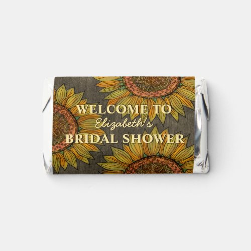  Sunflower Watercolor Art Boho Taupe Bridal Shower Hersheys Miniatures