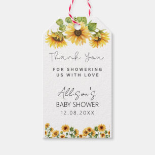 Sunflower Watercolor Baby Shower Thank You Gift Gift Tags