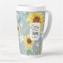 Sunflower Watercolor Best Mom Ever Dusty Blue Latt Latte Mug