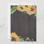 Sunflower Watercolor Bridal Shower Invitations (Back)