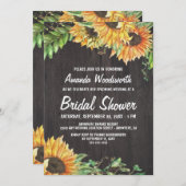 Sunflower Watercolor Bridal Shower Invitations (Front/Back)