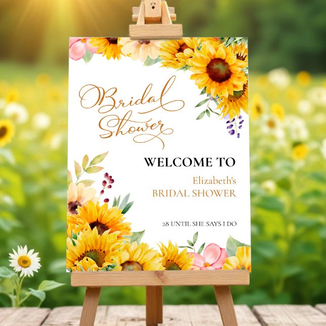 Sunflower Watercolor Bridal Shower Welcome Sign (Creator Uploaded)