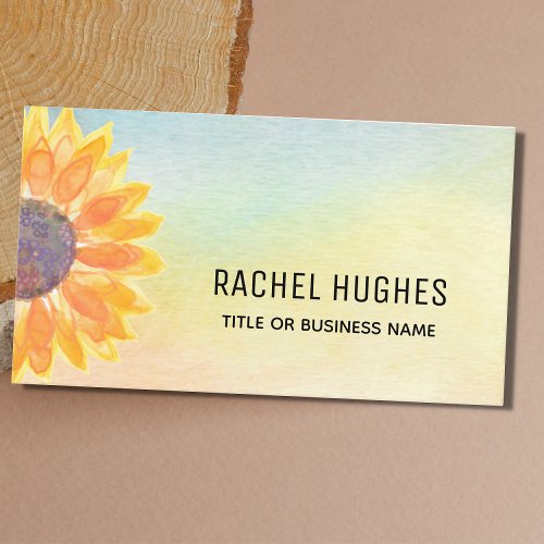 Sunflower Watercolor Business Card