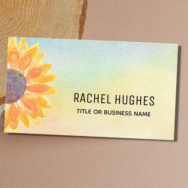 Sunflower Watercolor Business Card (Creator Uploaded)