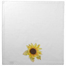 Sunflower watercolor cloth napkin