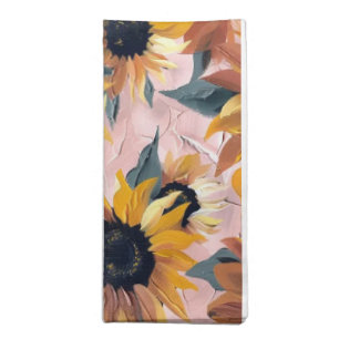 Sunflower Watercolor Design Cloth Napkin