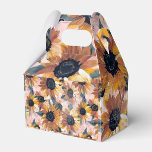 Sunflower Watercolor Design Favor Boxes