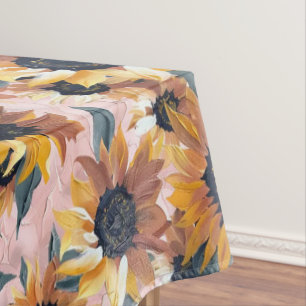Sunflower Watercolor Design Tablecloth