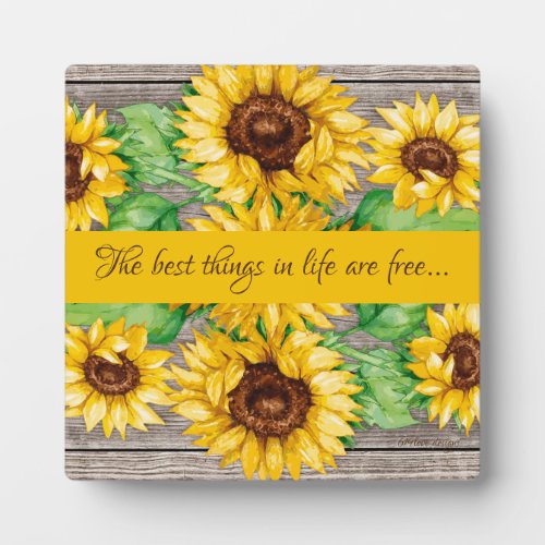 Sunflower Watercolor Encouragement Plaque