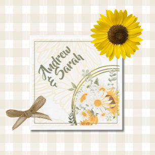 Sunflower Watercolor Floral Napkins