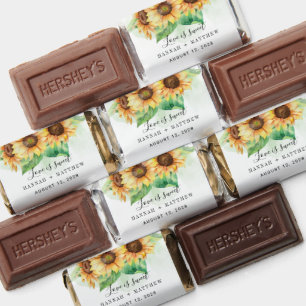 Sunflower Watercolor Foliage Rustic Floral Hershey's Miniatures