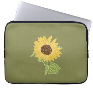 Sunflower watercolor laptop sleeve