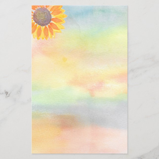 Sunflower Watercolor Paper Sheet (Front)