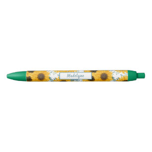 Sunflower Watercolor Pattern Personalized pen