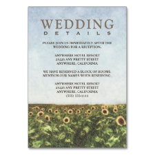 Sunflower Watercolor Reception + Hotel Cards