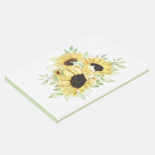 Sunflower Watercolor Summer Yellow Floral Wedding Guest Book