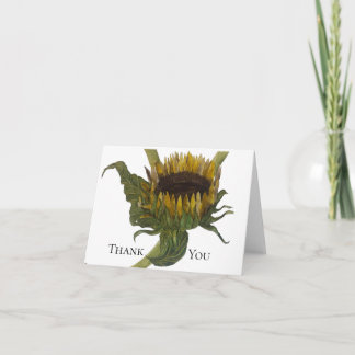 Sunflower Watercolor Thank You Card