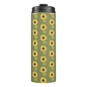 Sunflower watercolor thermal tumbler