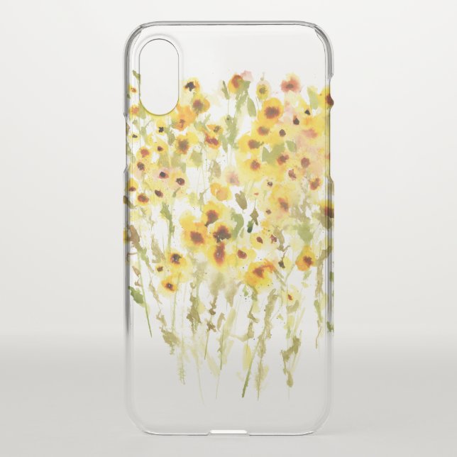 Sunflower watercolor uncommon iPhone case (Back)