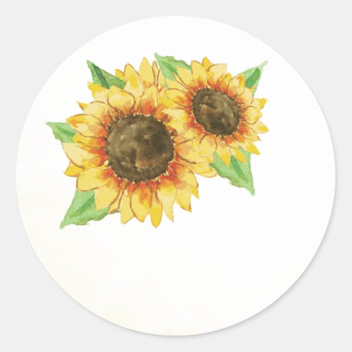 Sunflower Watercolor Wedding Favor Stickers