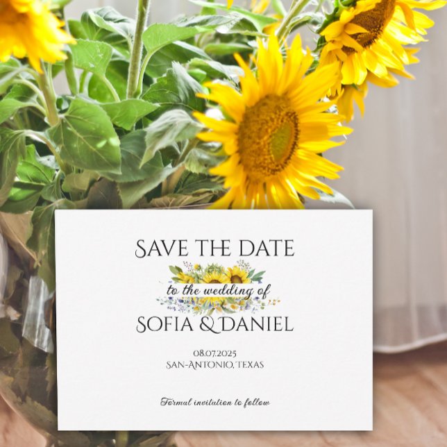 Sunflower watercolor wedding Save The Date Card (Creator Uploaded)