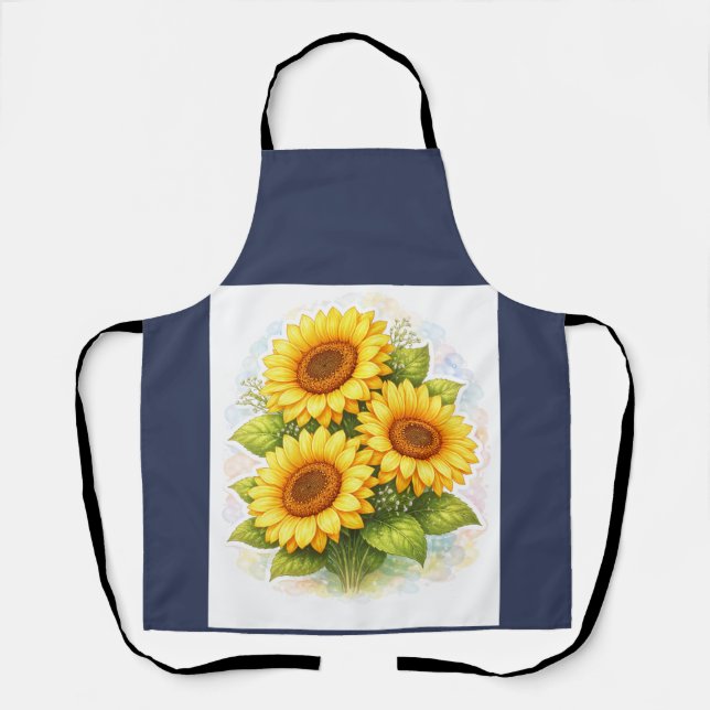 Sunflower Watercolour Apron (Front)