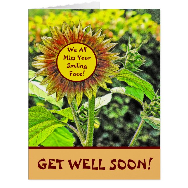 SUNFLOWER/WE ALL MISS YOUR SMILING FACE/GET WELL CARDS (Front)