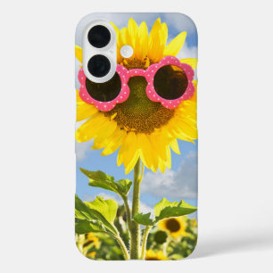 Sunflower Wearing Sunglasses iPhone 16 Case