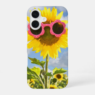 Sunflower Wearing Sunglasses iPhone 16 Case