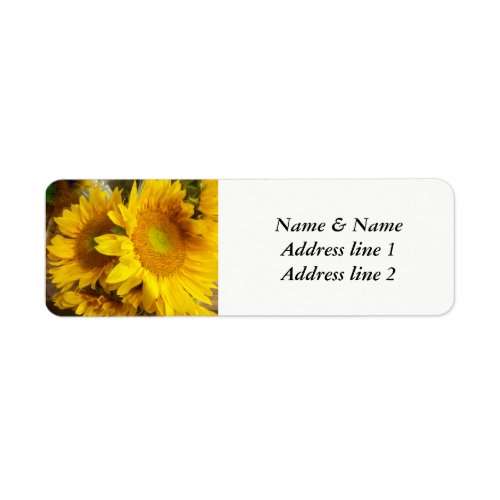 Sunflower wedding address labels