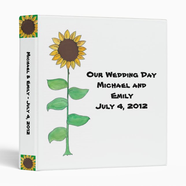 Sunflower Wedding Album Binder (Front/Spine)