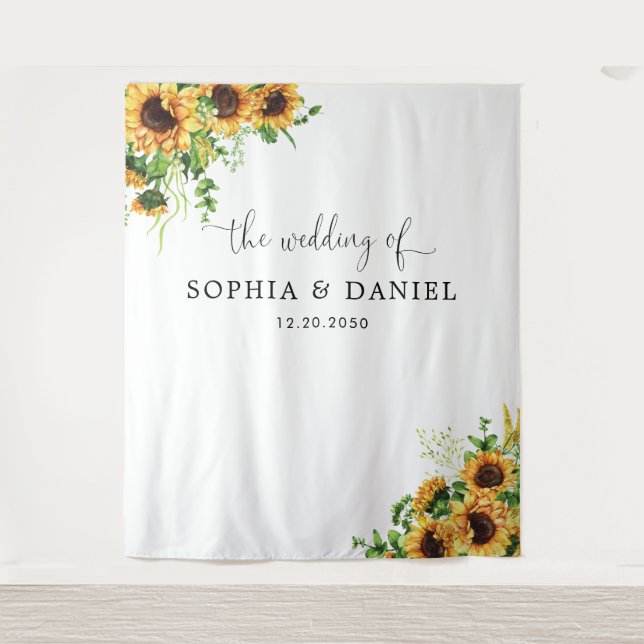 Sunflower Wedding Backdrops Banner  (Front)