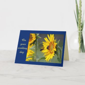 Sunflower Wedding Card by Considernature at Zazzle