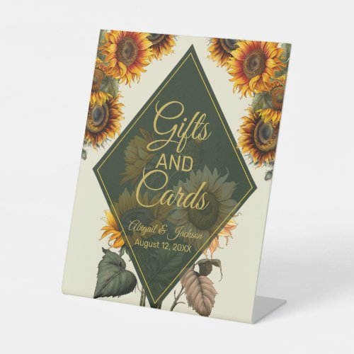 Sunflower Wedding Cards and Gifts Sign